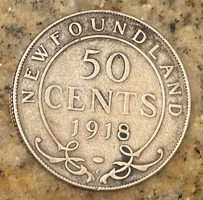 1918 Newfoundland 50 Cent Coin