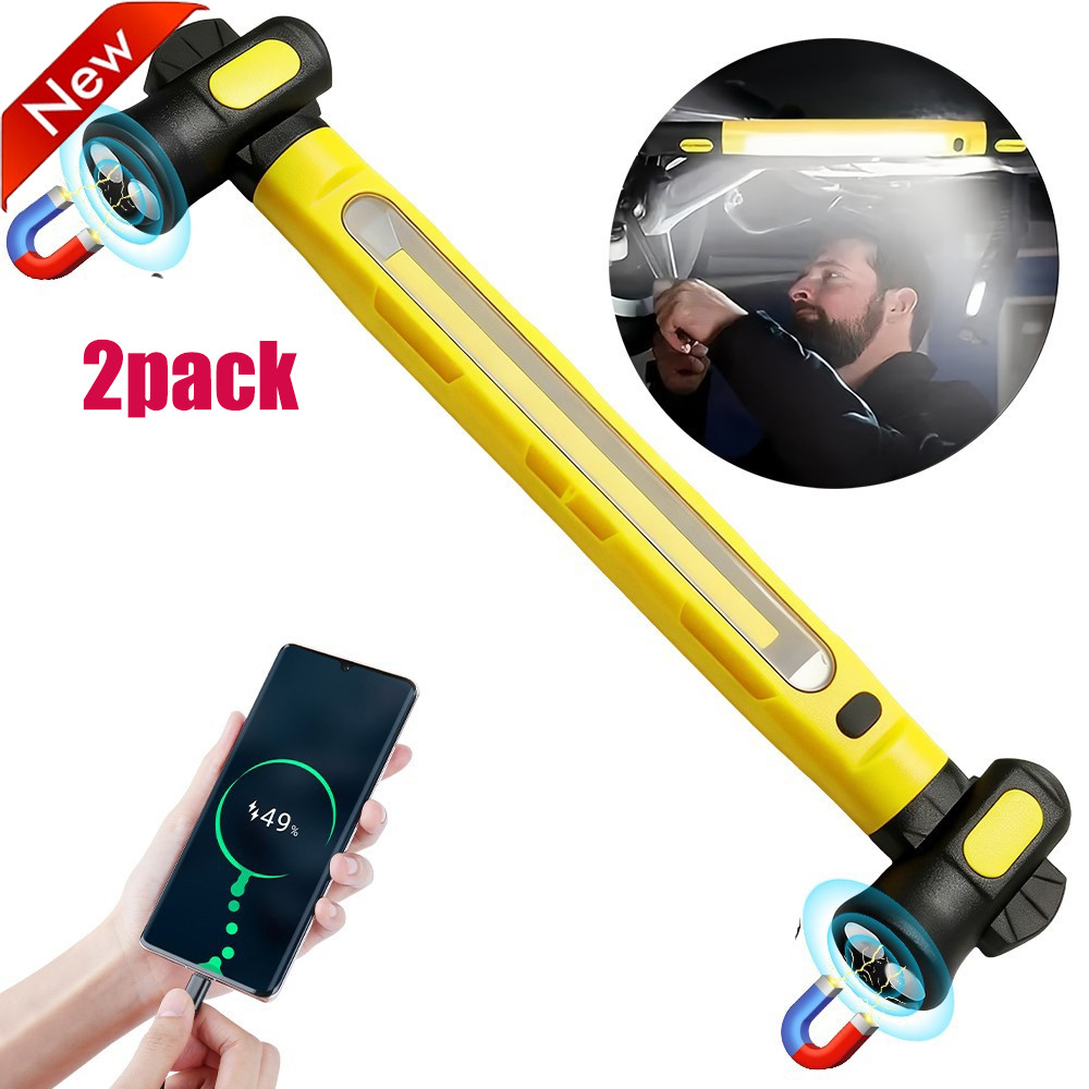 Under Hood Work Light Bar 2PACK LED Magnetic Light Bar with Hooks Rechargeable