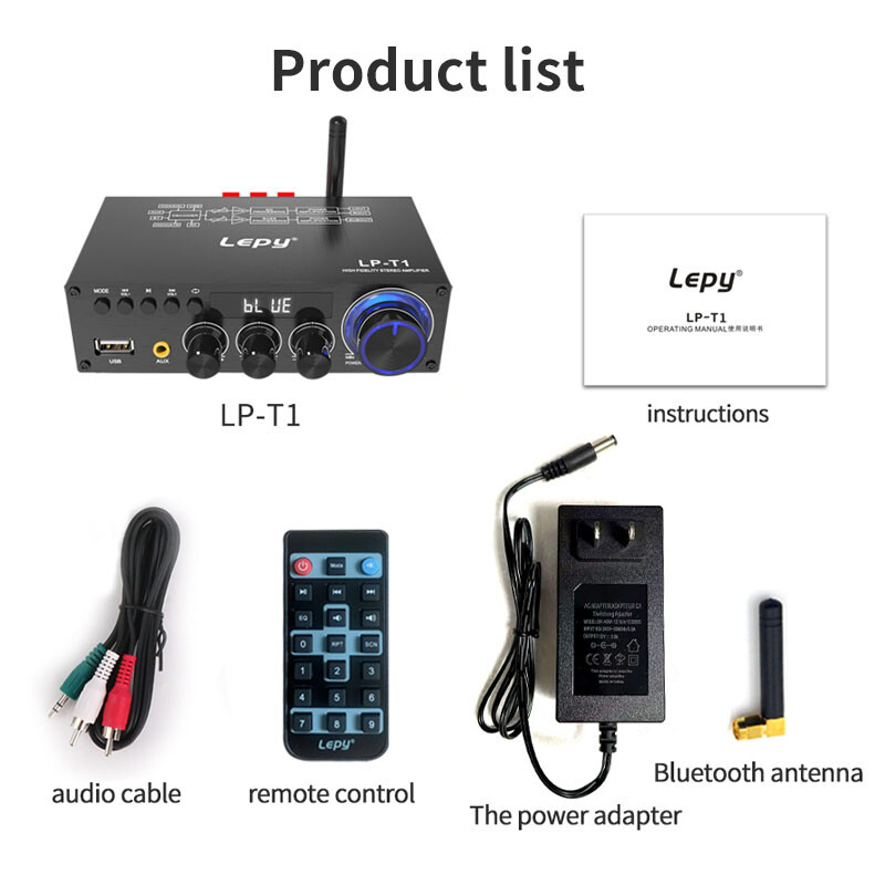 ‌2.1CH Bass-Boost Amplifier: Seamless AUX/RCA Input & Silent Operation‌