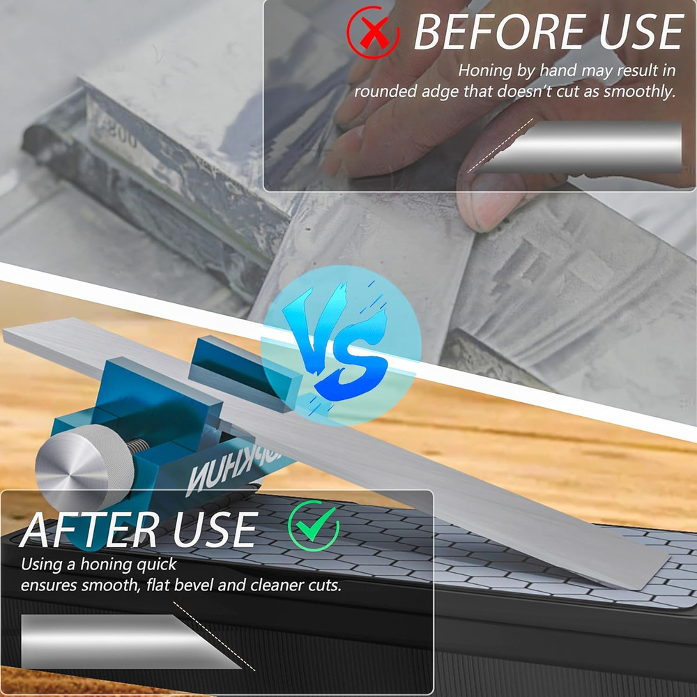 Chisel Honing Guide - Upgraded Sharpening Kit with Whetstone & Adjustable Jig fo
