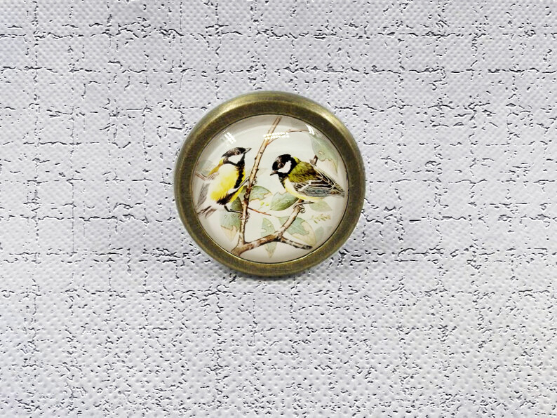 Cute Birds Knobs Vintage Drawer Dresser Knobs Handmade Cupboard Pulls Handle
