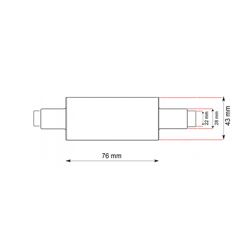 Replacement Bottom Flat Roller for Economy Rolling Mill 76 mm Dia. 43 mm