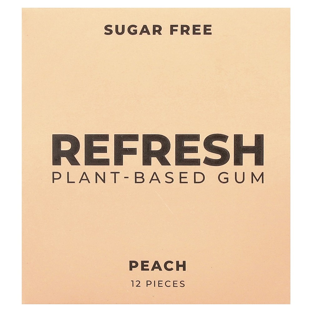 Plant-Based Gum, Peach, 12 Pieces