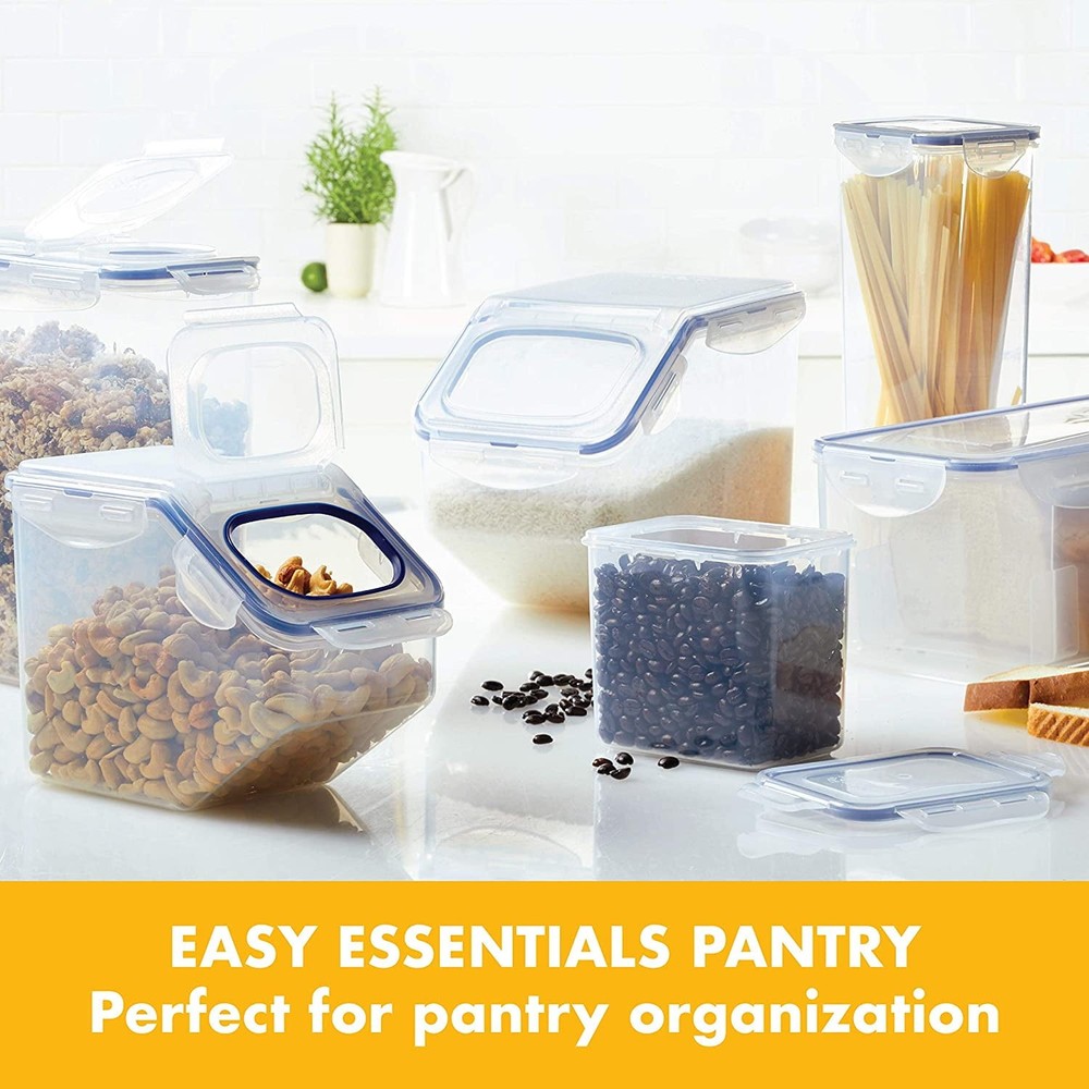 Lock & Lock Easy-Essentials Square Pantry Storage Container, 18.5 Cup