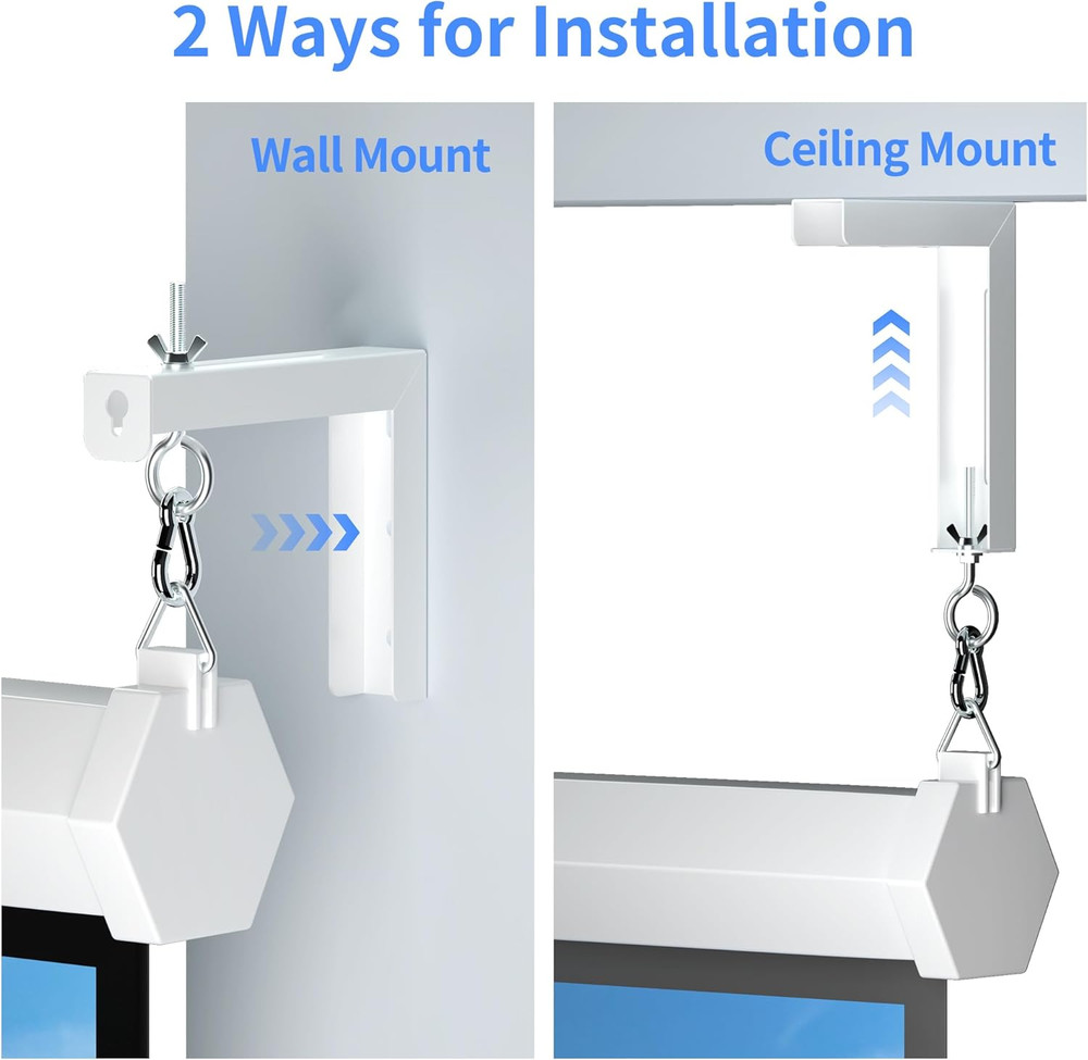 Projector Screen Wall Mount & 2-In-1 Projector Stand Bundle