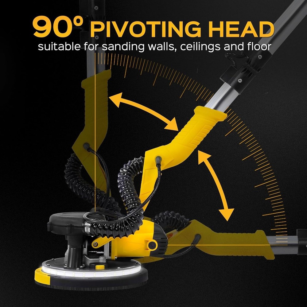 Drywall Sander Tool, 8.5 Amp Popcorn Ceiling Removal Tool with 7 Variable Spe...