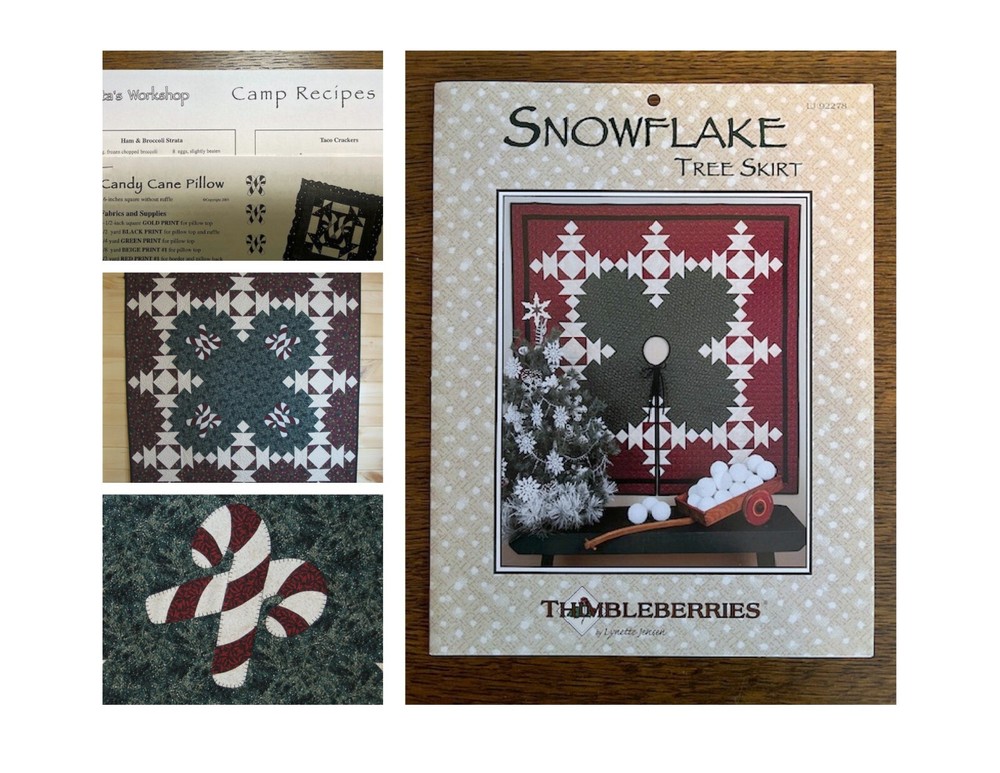 CAMP THIMBLEBERRIES! Rare SANTA'S WORKSHOP "Snowflake Tree Skirt" PATTERN PACK!