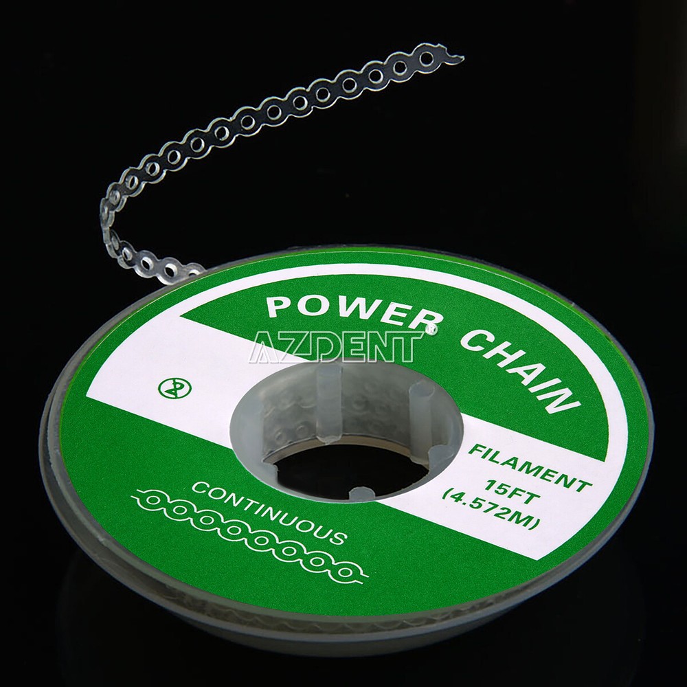 1 Roll Dental Orthodontic Elastolink Power Chain Short Size 15 Sheet Clear