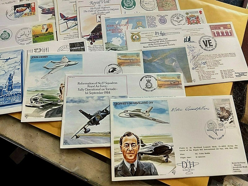 KAPPYS BRITISH FLIGHT AVIATION ANNIVERSARY COVERS 36 DIFF ALL SIGNED CS1186