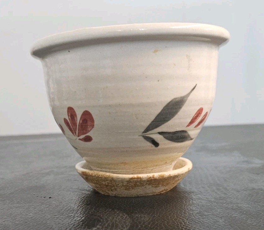 Studio Art Pottery Planter with Underplate and Drainage