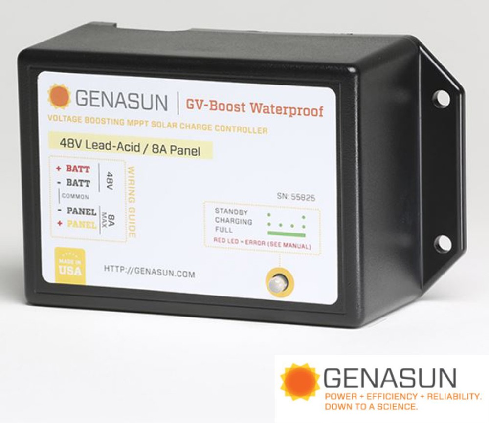 Genasun GVB-8-PB-48V-WP MPPT Charge Controller Voltage Boost 48VDC 8A Waterproof