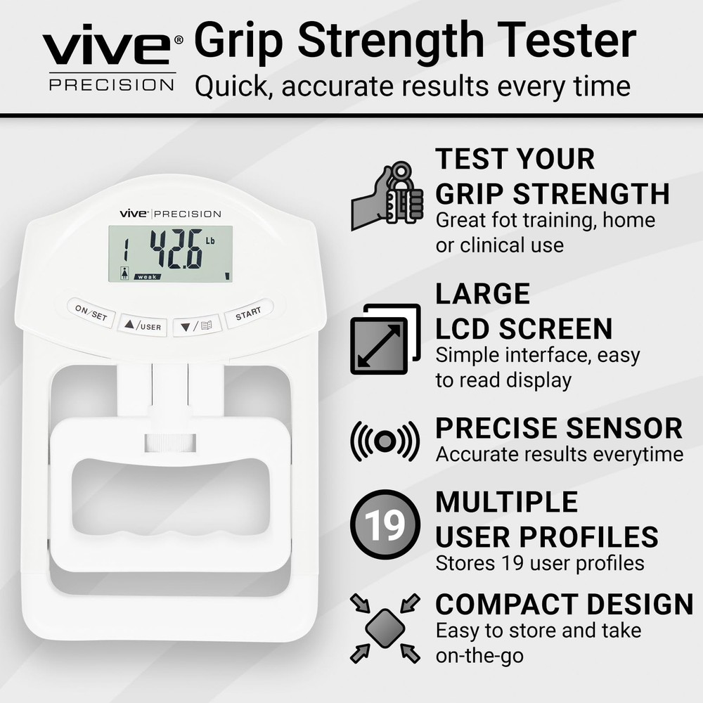 Grip Strength Tester - Hand Grip Dynamometer - Handheld Digital Grip Measurem...