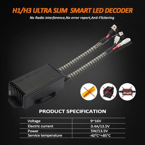 Canbus Decoder Kits Compatibility Anti Flickering Resistor Warning H8 H9 H11
