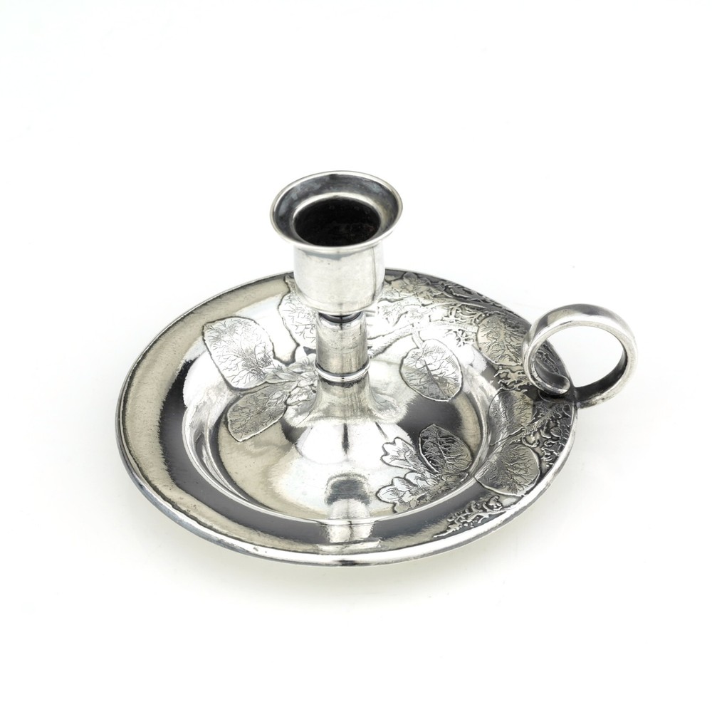Ornate Antique Tiffany Solid Sterling Silver Acid Etched Candlestick