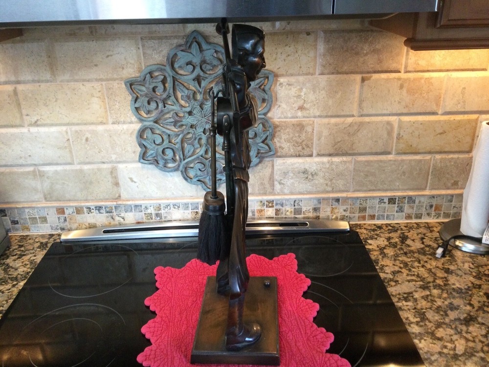 Vintage Golfer Fireplace Tool Holder Set 4 Pieces