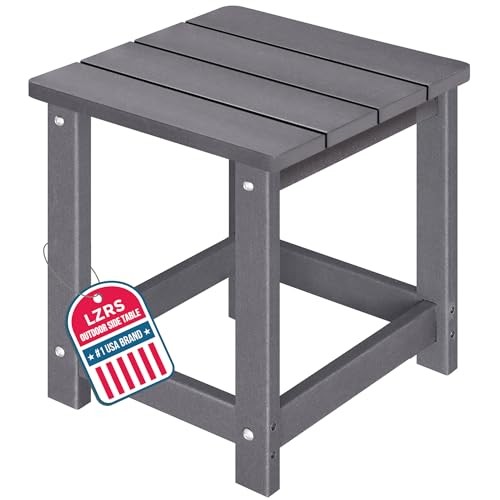 Adirondack Square Outdoor Side Table for Patio, Pool a:Square Table Grey