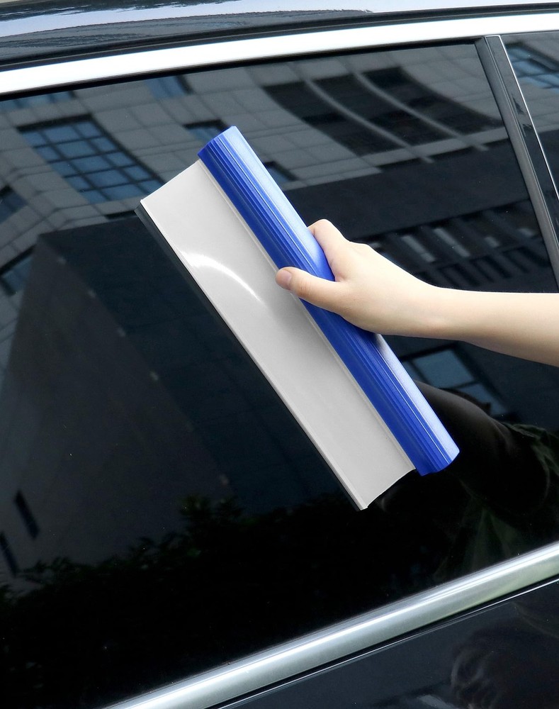 QWORK Car Squeegee, 2 Pack 12 inch Flexible Water Scraper Tool Blue