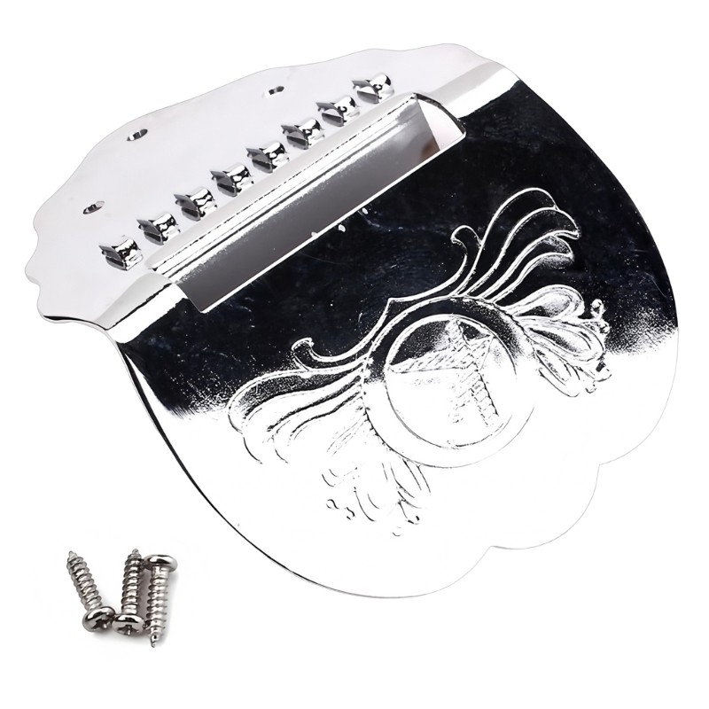 Ornamented Mandolin Tailpiece Metal Structure Optimizes Resonance 8 String