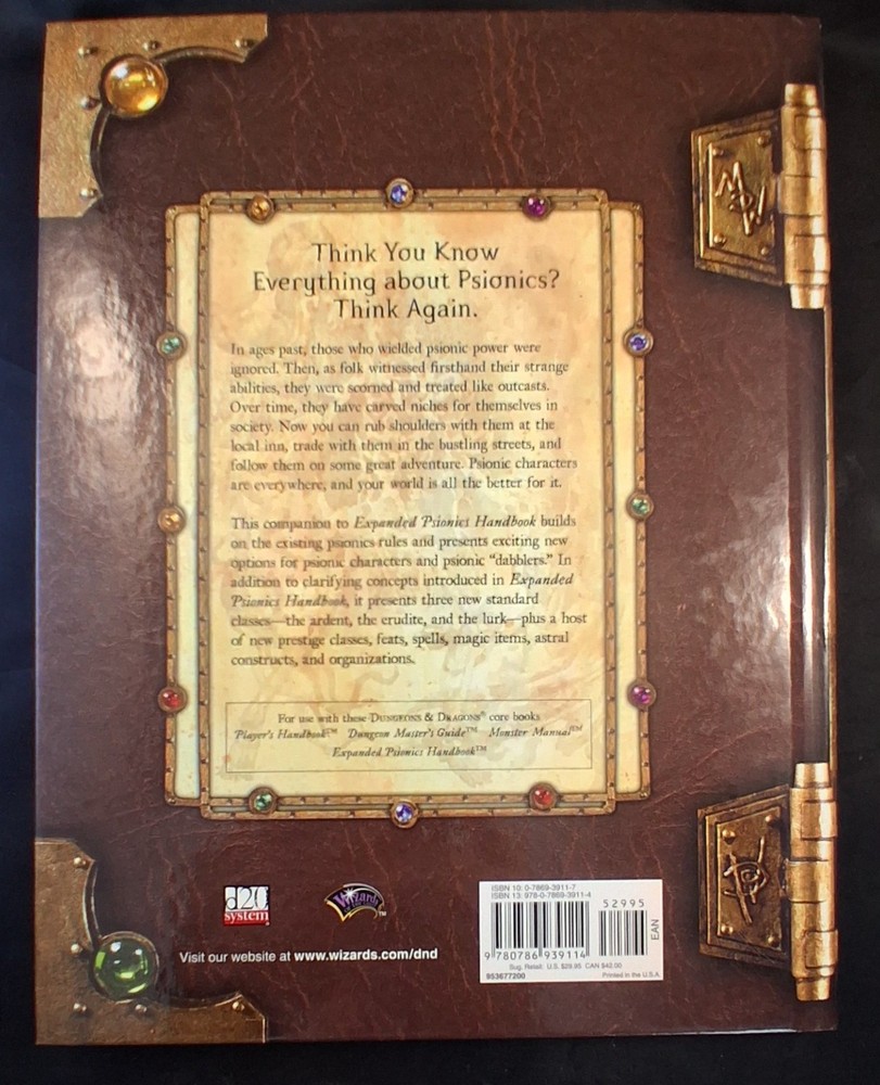 D&D 3.5e Complete Psionic - Rare Supplement - NM Collector Quality - Covered