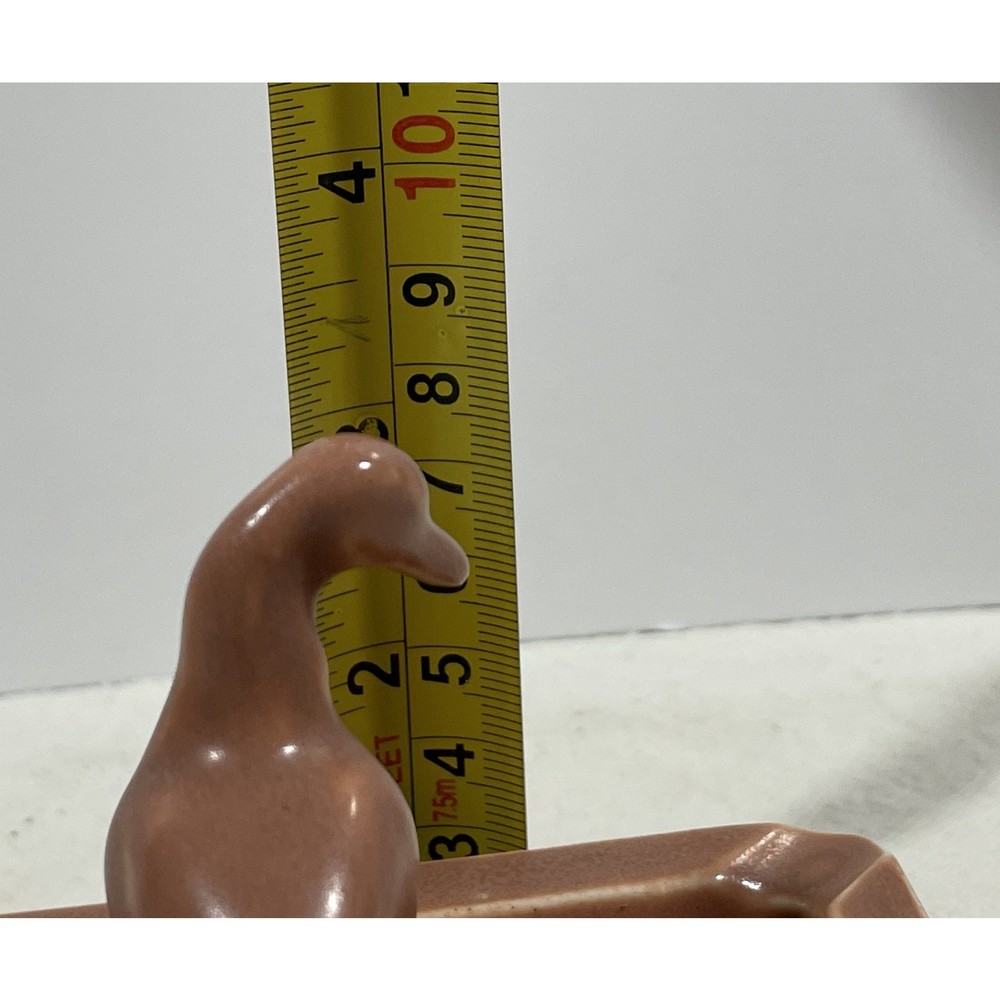 Vintage MCM Brown Ceramic Duck Divided Nut Candy Serving Dish Unmarked EUC