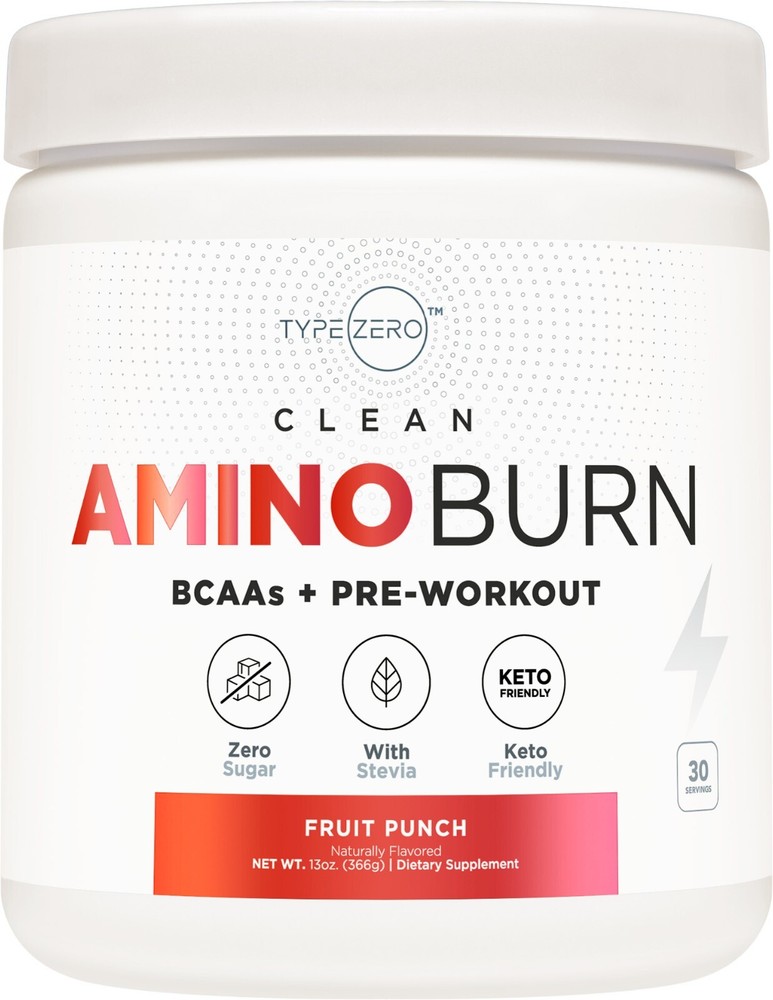 Type Zero AminoBurn - Natural Pre Workout + BCAA (Fruit Punch | 30serv)