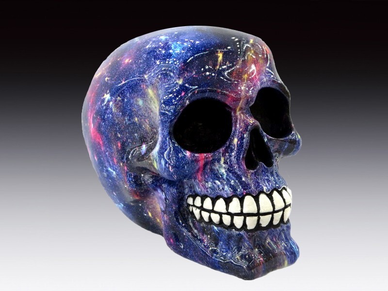 Skull Starry Sky Figurine Statue Skeleton Halloween
