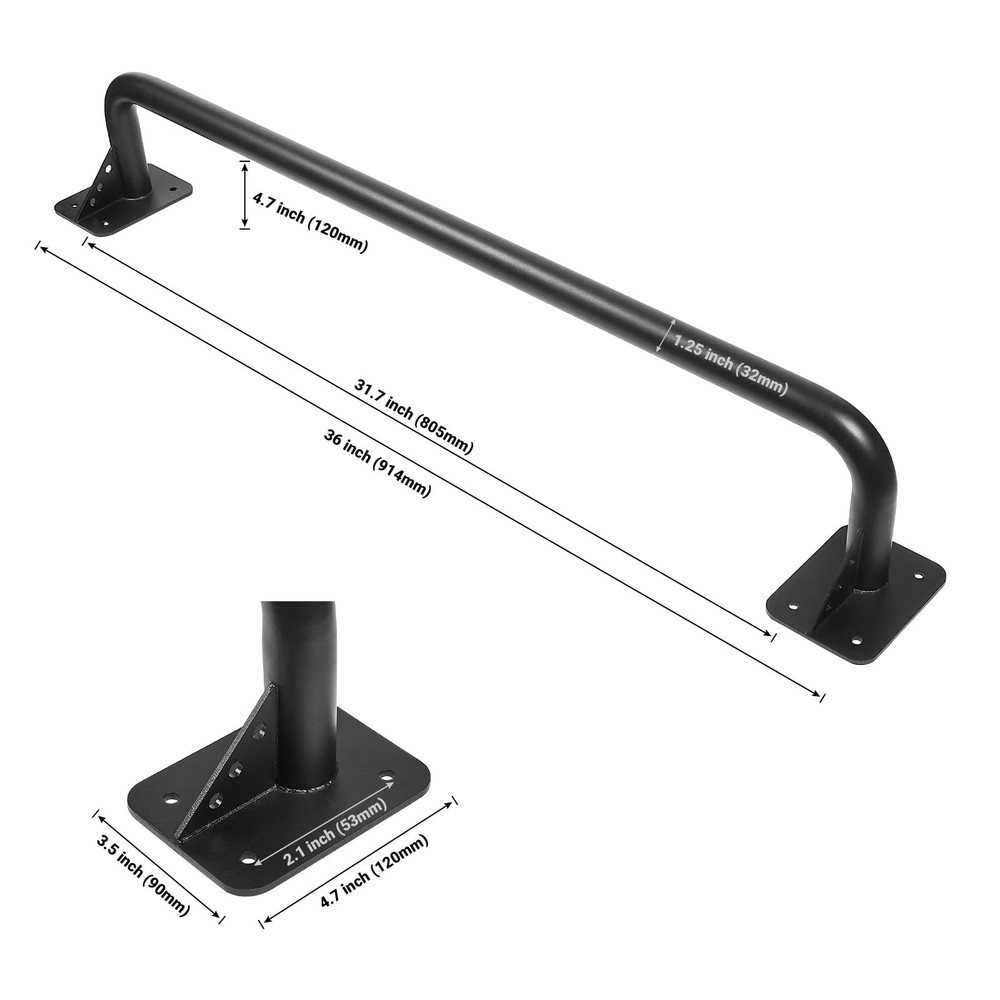 Wall Mounted Doorway Pull Up Bar, Heavy Duty Strength Training Pull-Up Bars f...