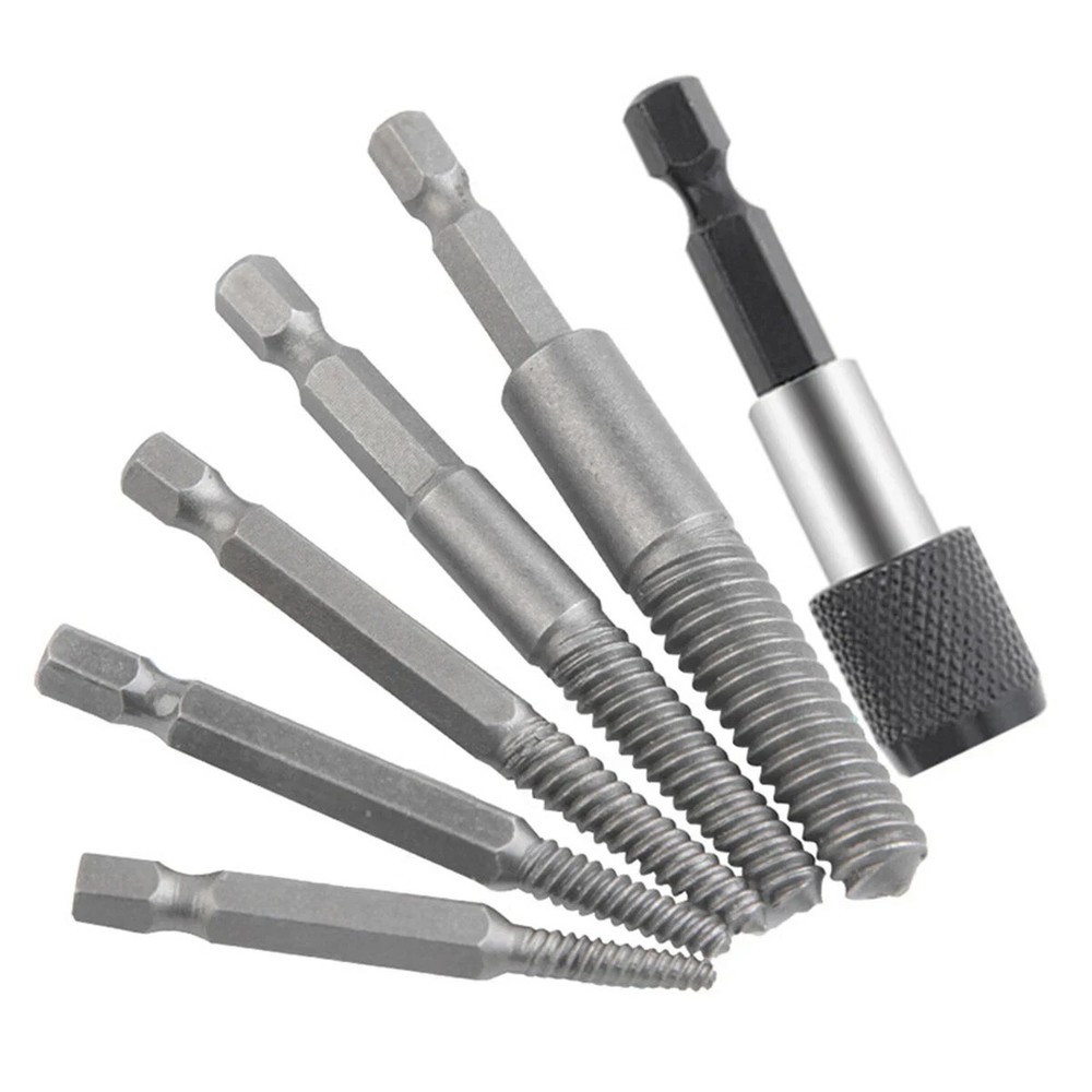 6PCs Screw Extractor Easy Out Drill Bits Kit Damaged Screw Bolt Stud Remover Set