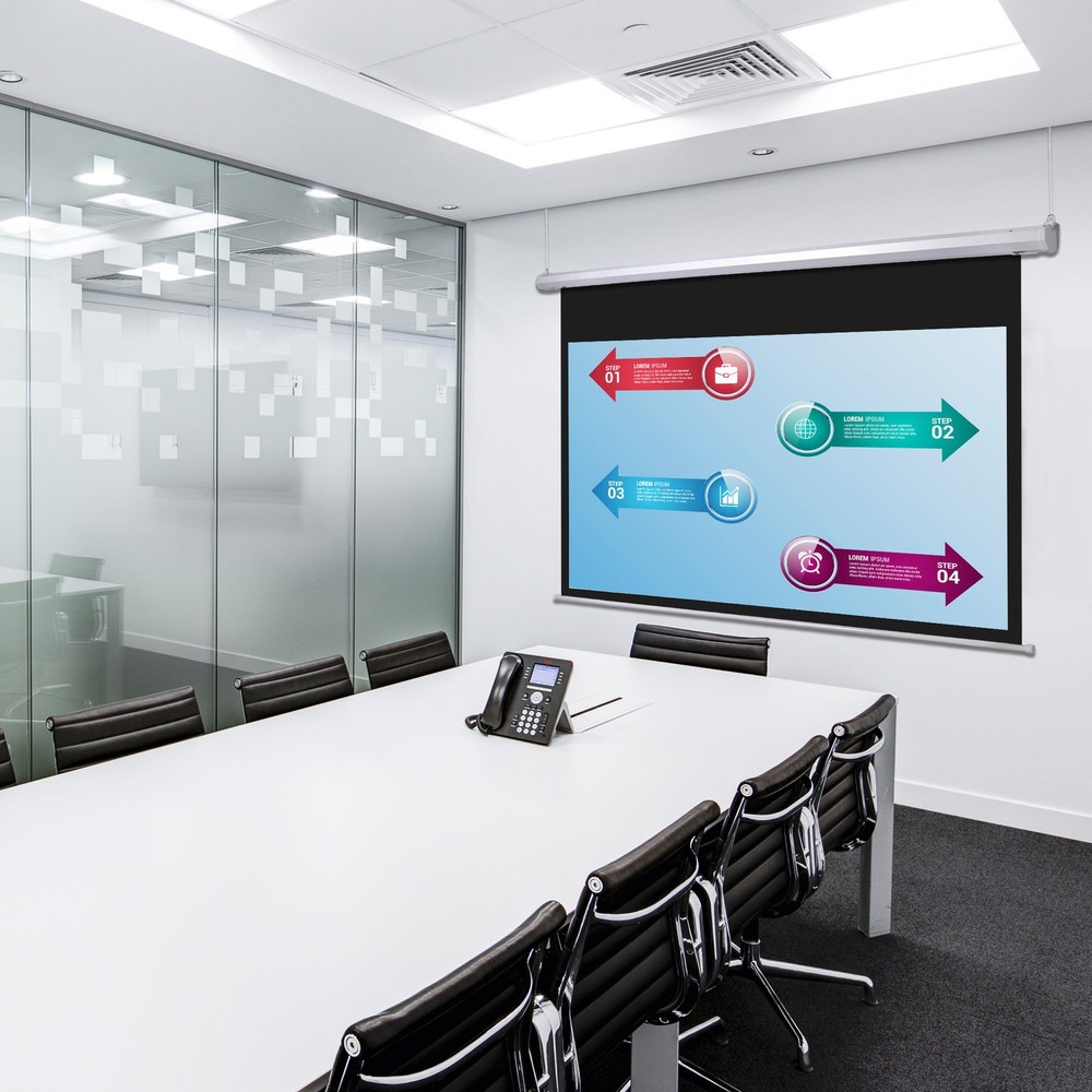92" 16:9 Electric Auto Motorized Projector Screen Projection with Remote Control