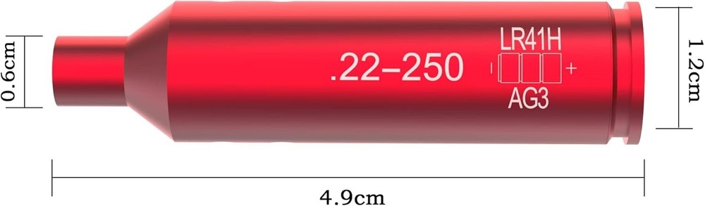 .22-250 Red Laser Bore Sight with Batteries