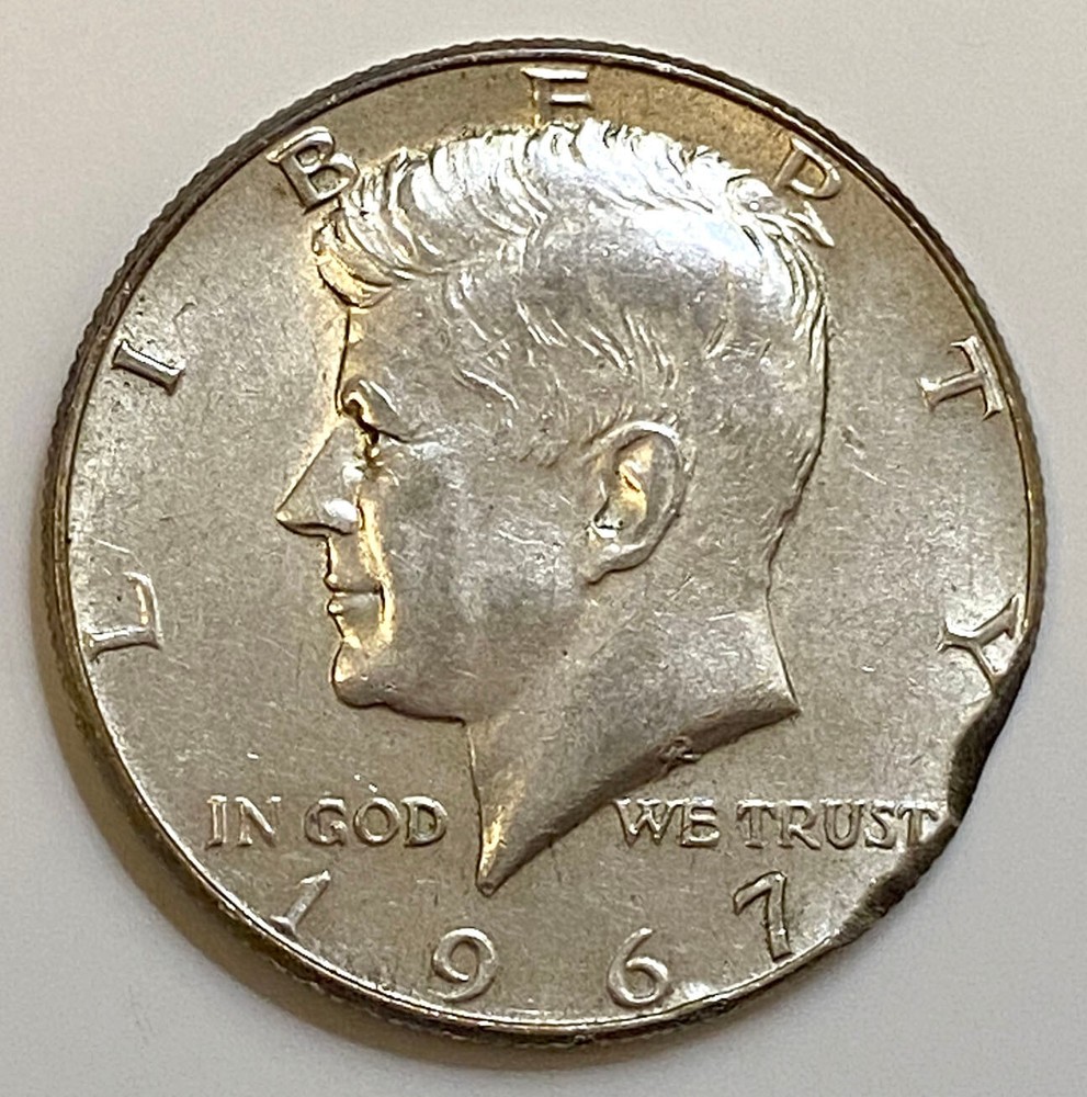 1967 Kennedy Half Dollar- Damage Or Error? AU Details