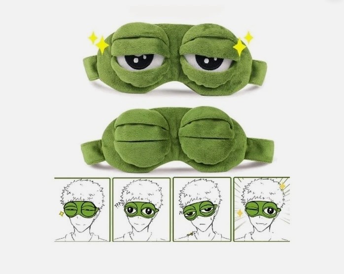 1pc CuddleBuddy Soft Frog Sleep Mask, Lanolin-Free Material