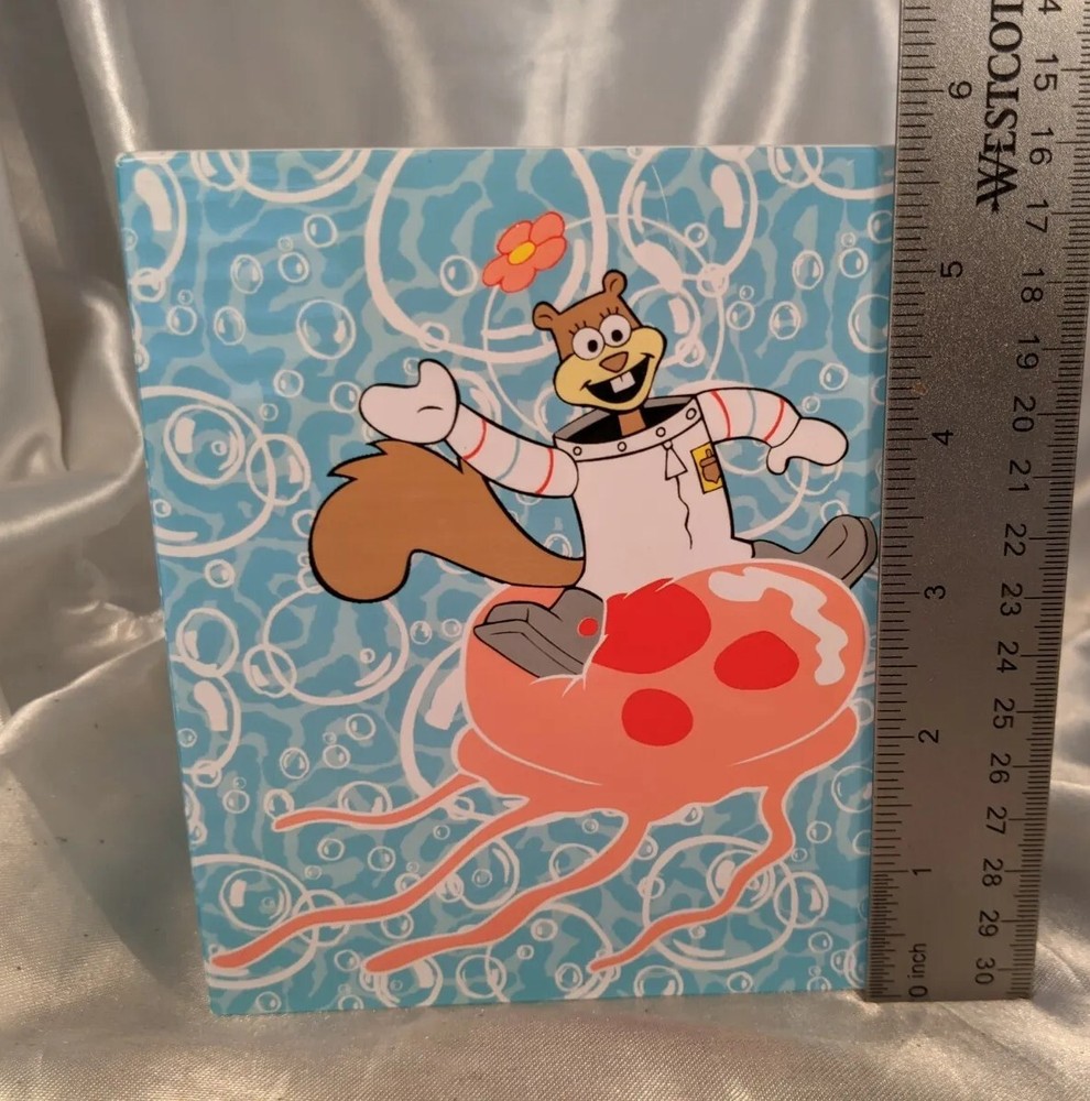 Spongebob Squarepants 2002 Plastic Tissue Box Cover Holder Sandy Square Cube
