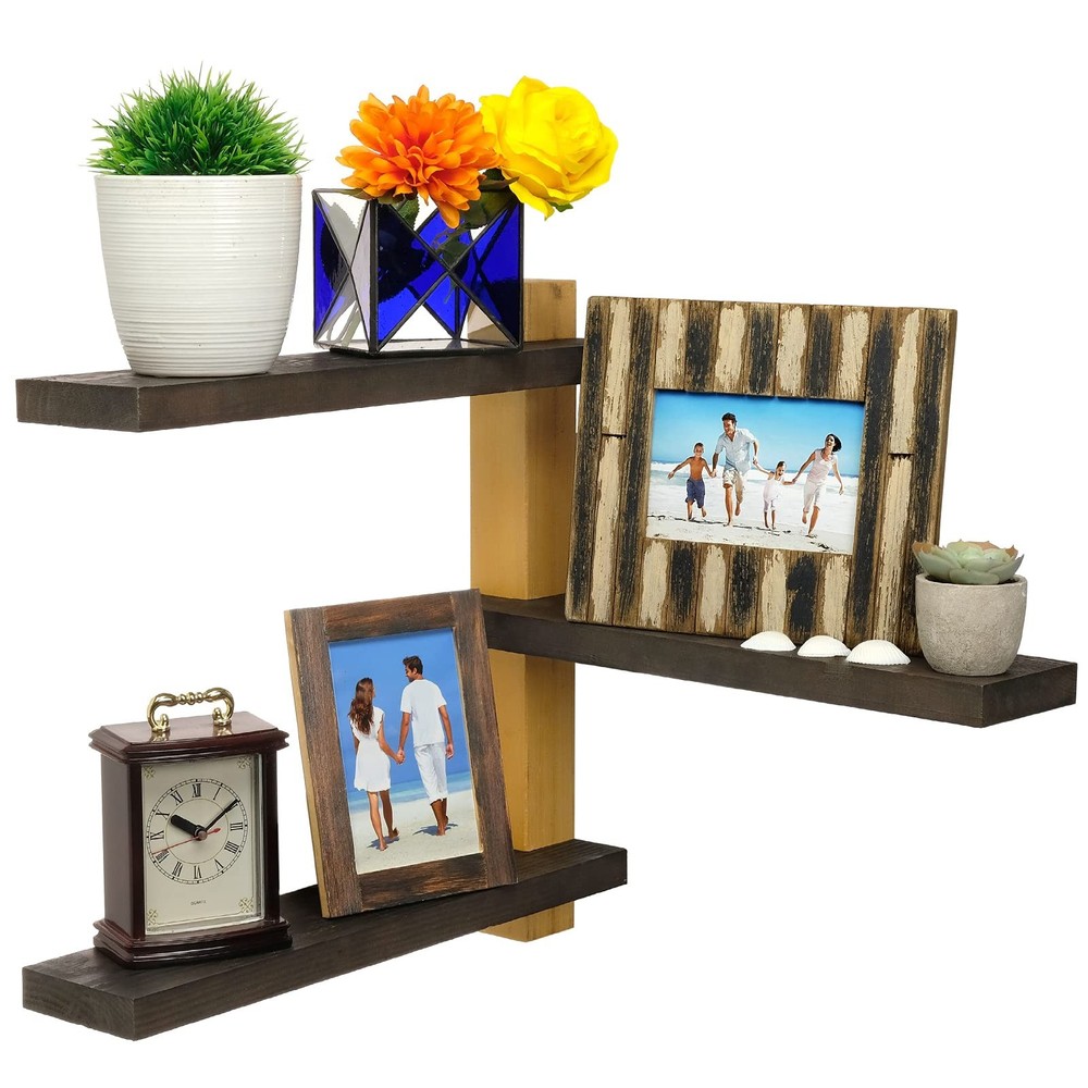 Three Tier Floating Corner Shelves - Easy to Assemble, Multiple Configuration...