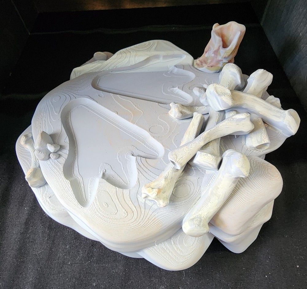 Hand painted 3D Painted 12 inch tall T-Rex Skeleton