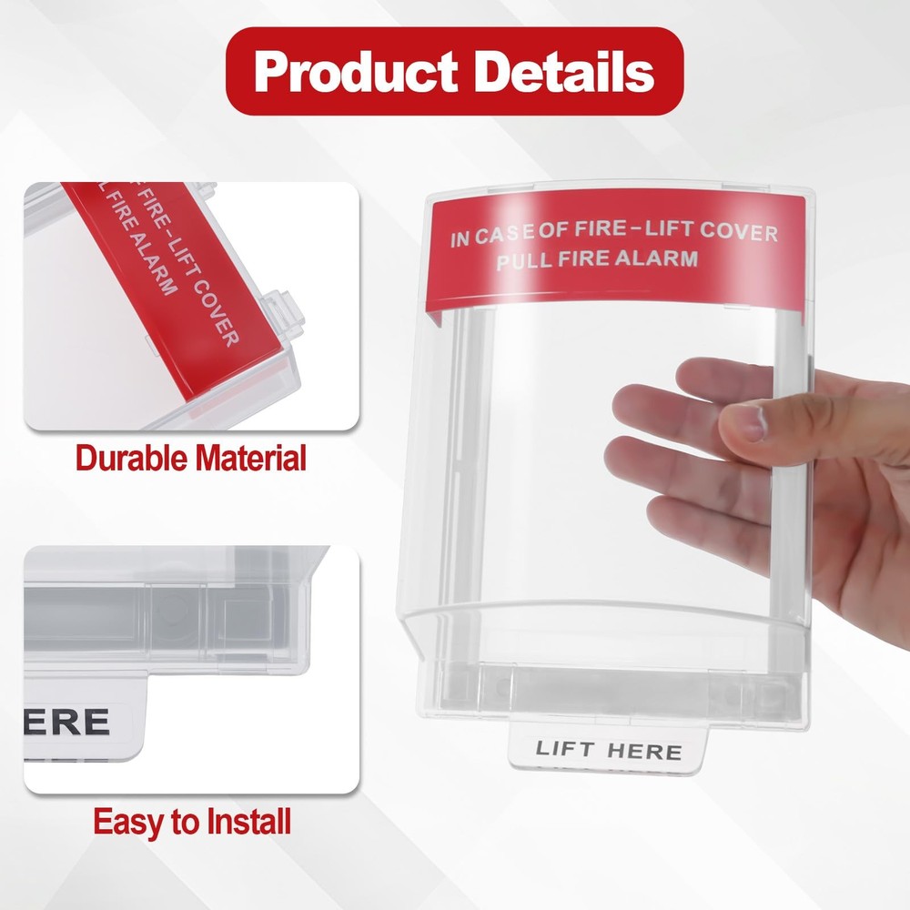 Fire Alarm Cover– Protective Clear Polycarbonate Shield for Wall Fire...