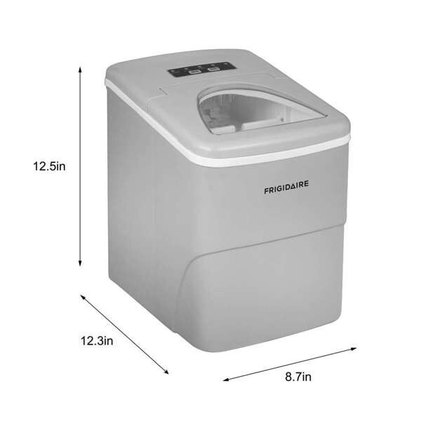 Frigidaire, 26 Lbs. Countertop Ice Maker, Bullet Shaped Ice, Silver