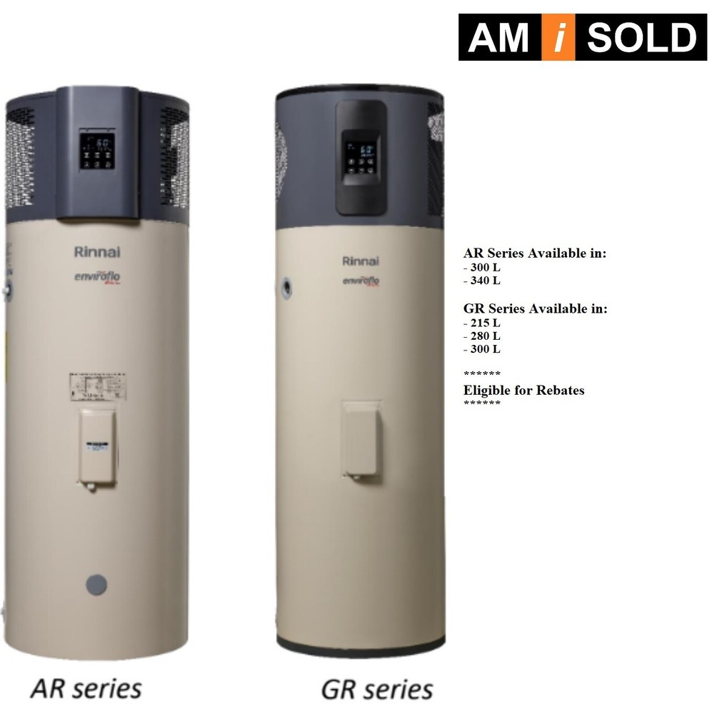 Rinnai Heat Pump ENVIROFLO - 215L, 280L, 300L, 340L - GR and AR Series