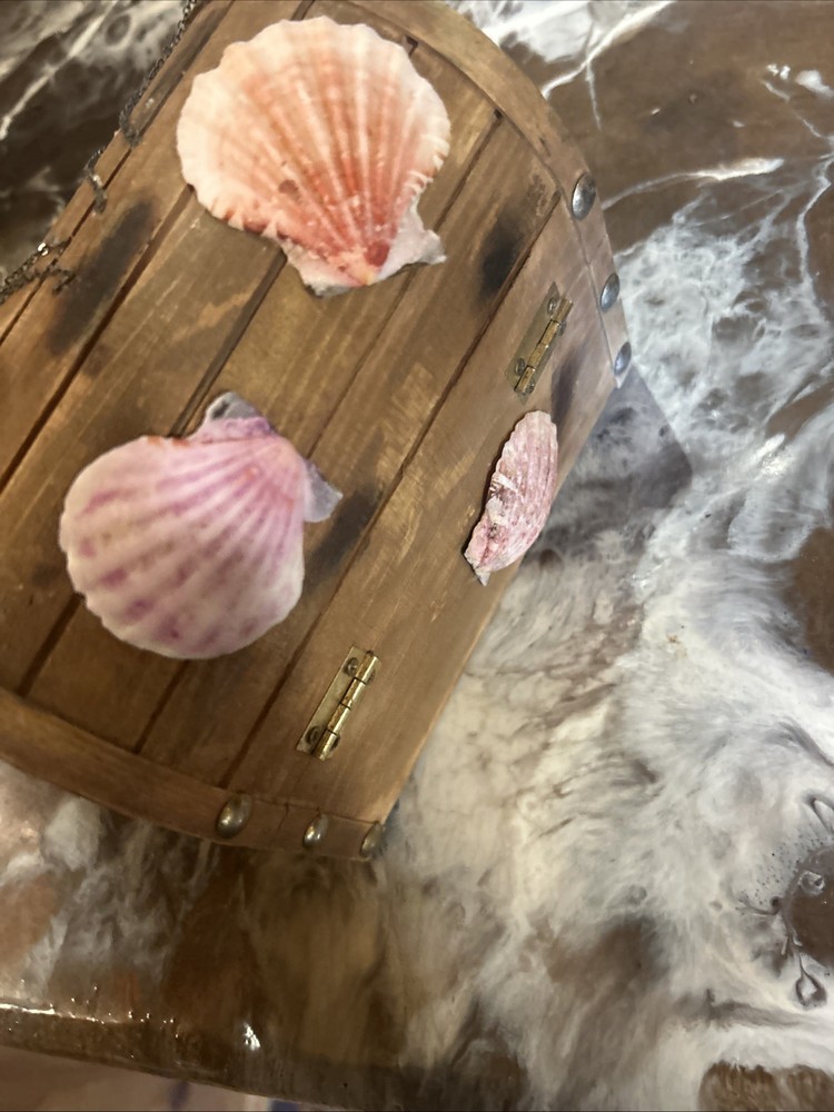 Small wooden handmade beach chest