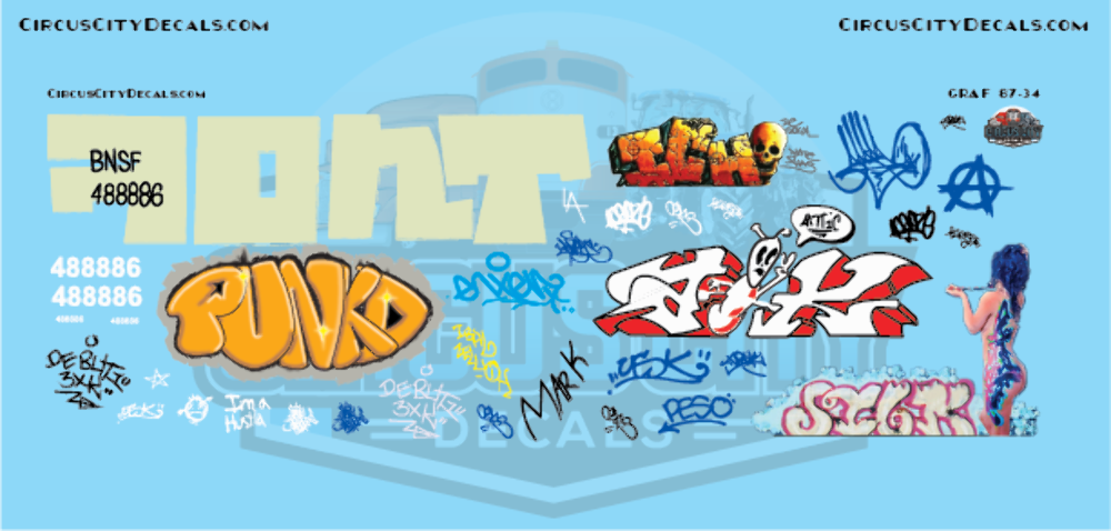 Railroad Graffiti HO Scale Decal Set