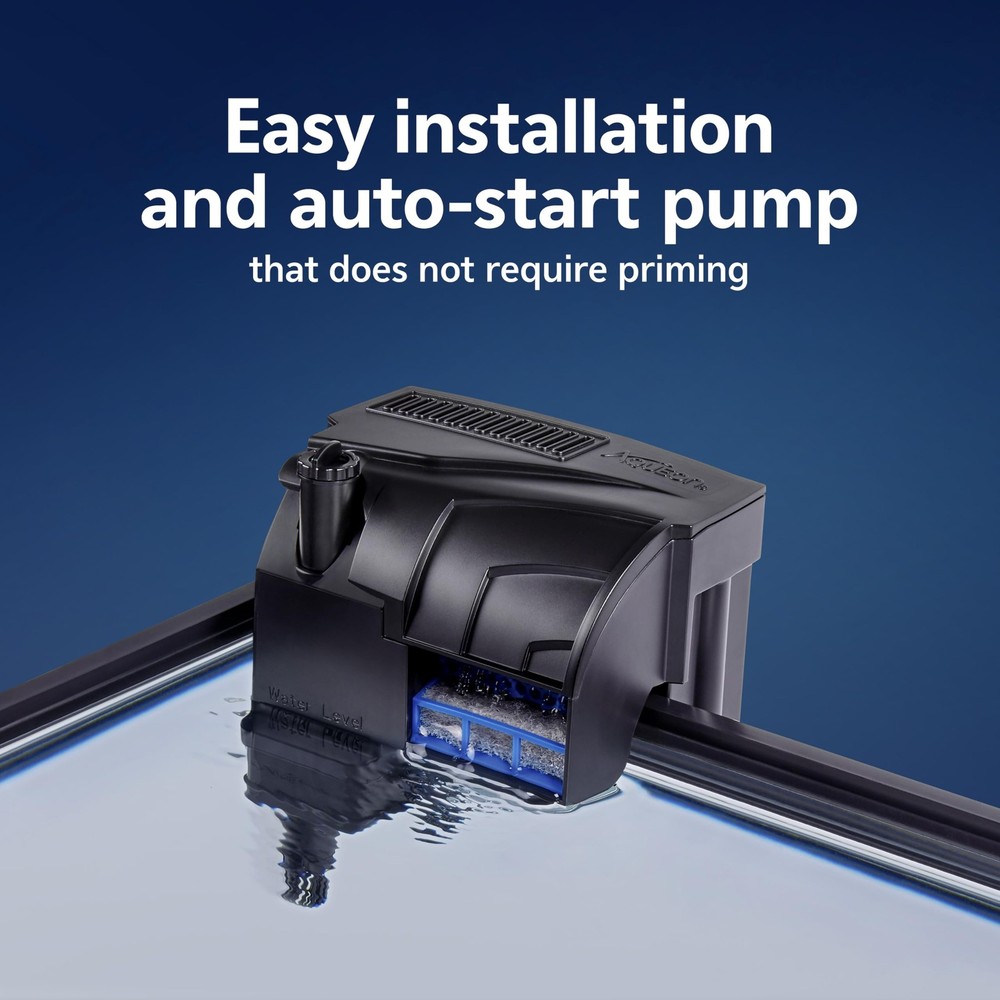 SmartClean Power Filter for 10-20 Gallon Aquariums, Easy Water Changes,