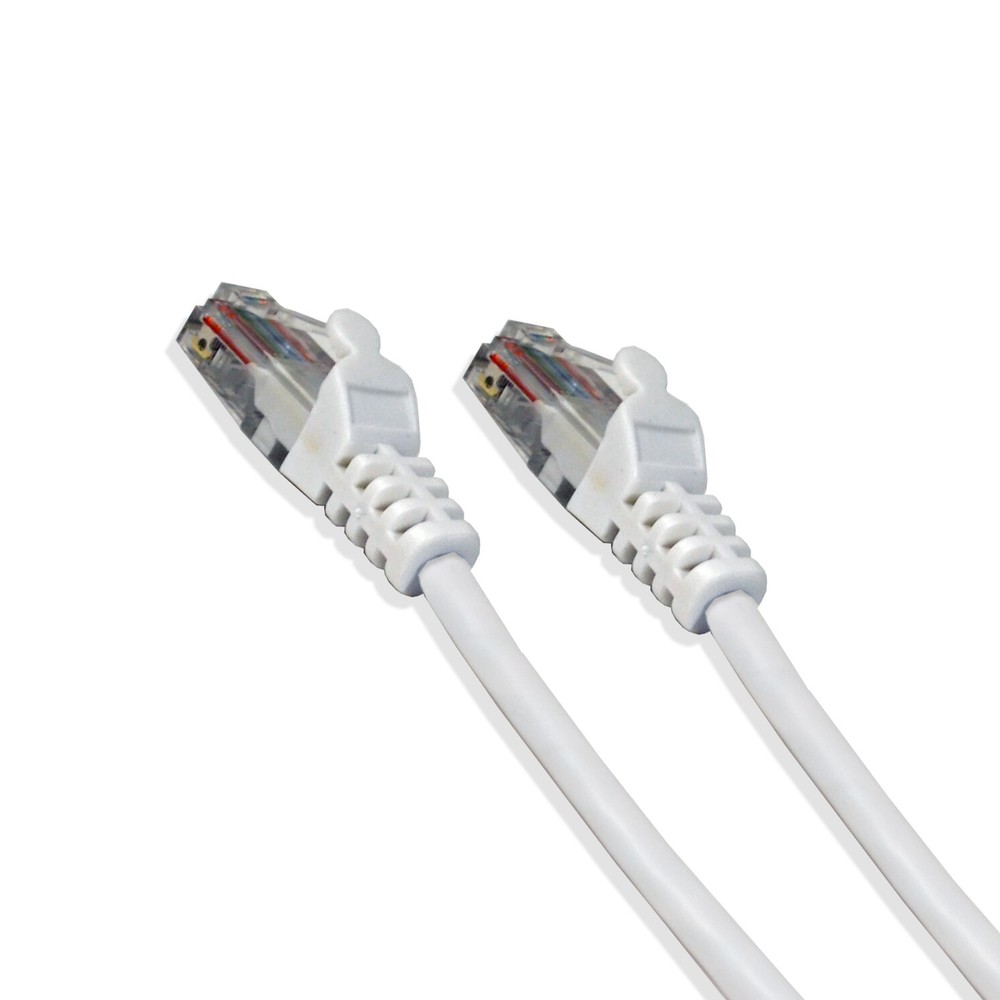 15Ft Cat5e Ethernet RJ45 Lan Wire Network White UTP 15 Feet Patch Cable (5 Pack)