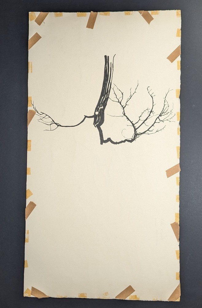 Fritz Kreidt, tree composition, drawing, unsigned