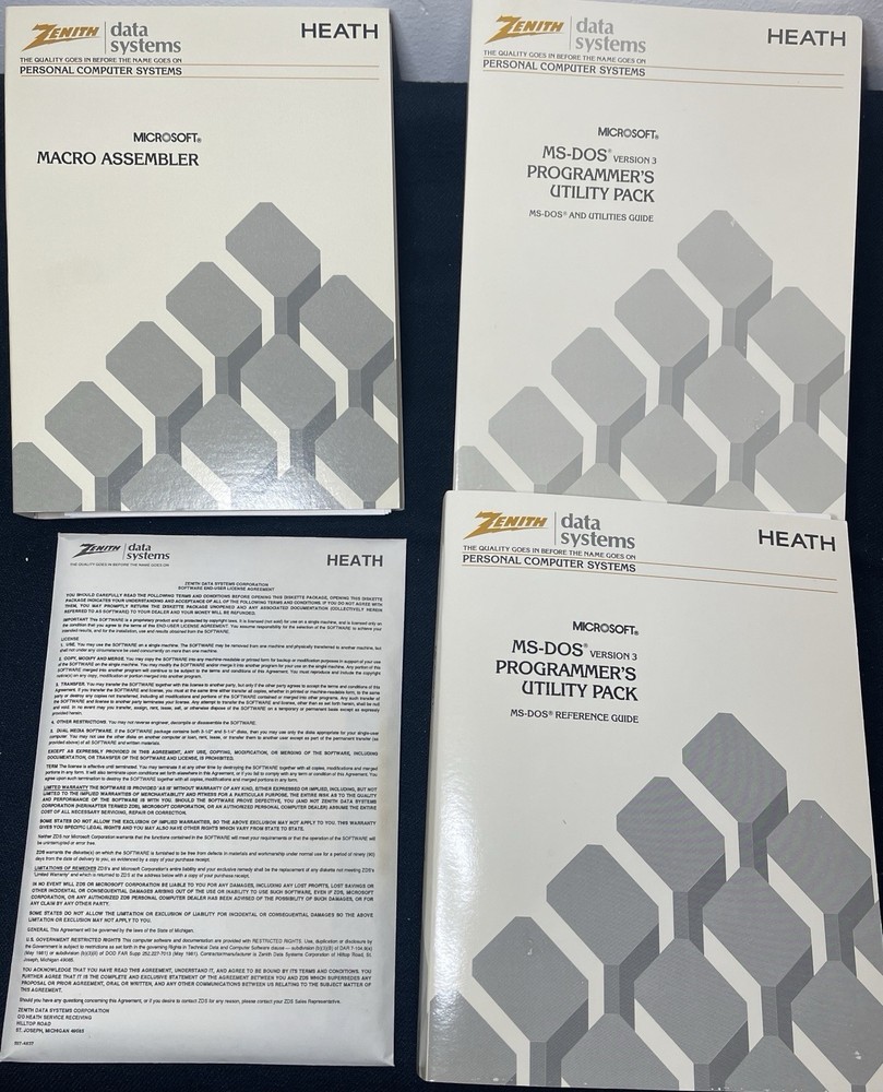 Vintage Microsoft MS-DOS Version 3 Programmer's Utility Pack software & manuals