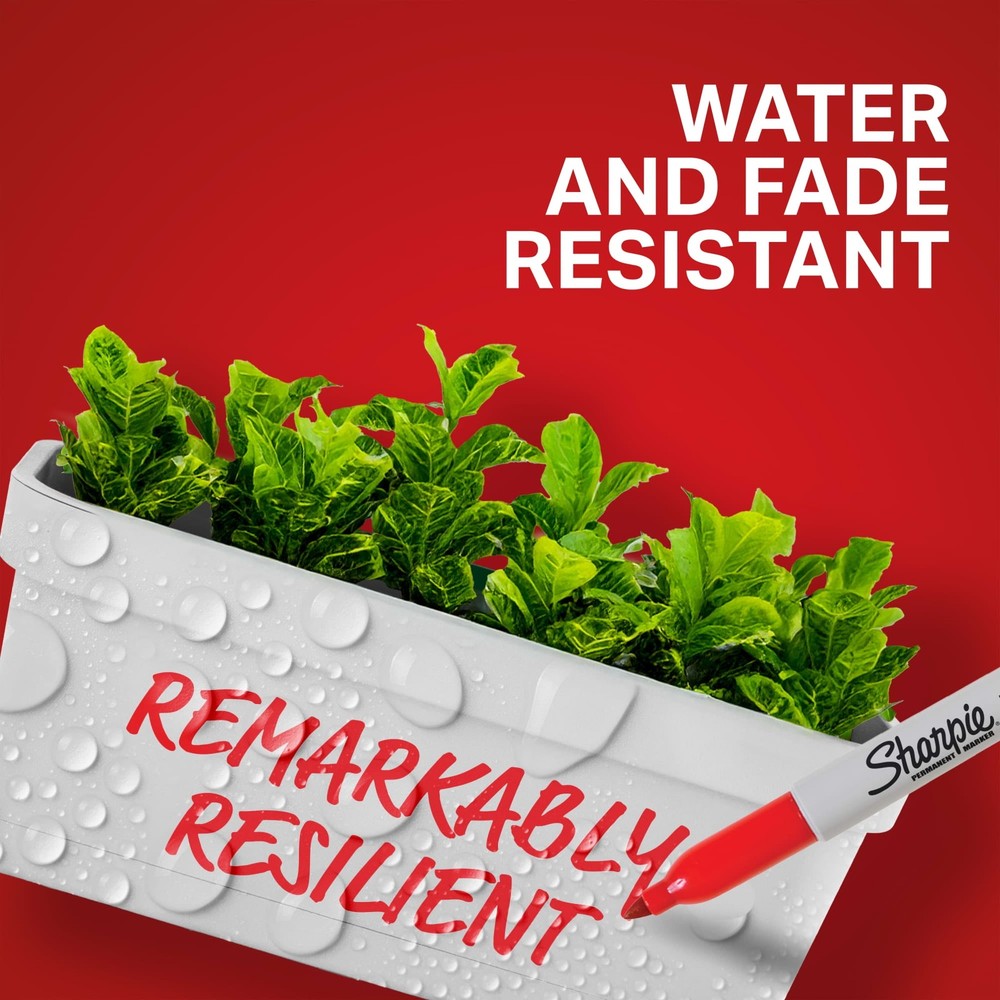 Sharpie Permanent Markers, Fine Point, Red, 36 Count