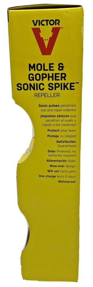 Victor Mole & Gopher Sonic Spike Solar Powered Repeller Covers 7,500 sq. ft. New