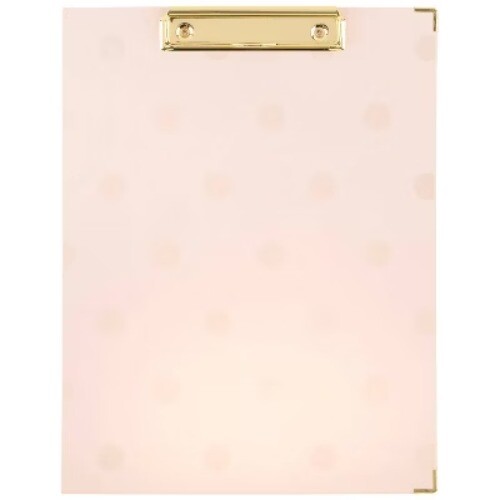 Sugar Paper Essentials Clipfolio Pink Gloss Dot