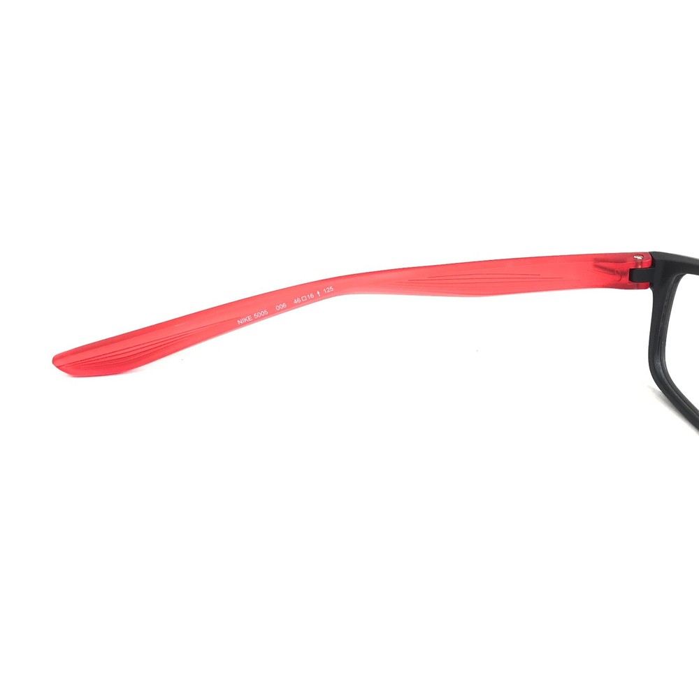 Nike Kids Eyeglasses Frames 5005 006 Black Matte Clear Red Rectangular 46-16-125