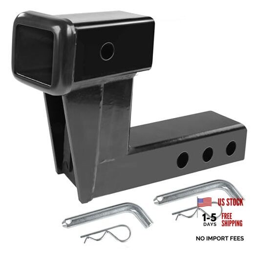 Trailer Hitch Riser for 2" Receivers, 6" Rise or Drop Solid‑Steel Height