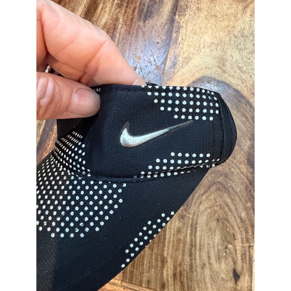 Nike Golf Visor Hat Cap Dri-FIT Polka Dot Strap Back Adjustable Hook/Loop Black